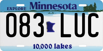 MN license plate 083LUC