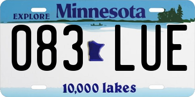 MN license plate 083LUE