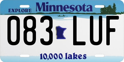MN license plate 083LUF