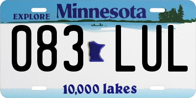 MN license plate 083LUL