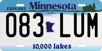 MN license plate 083LUM