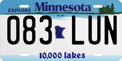 MN license plate 083LUN