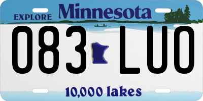 MN license plate 083LUO