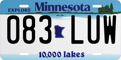 MN license plate 083LUW