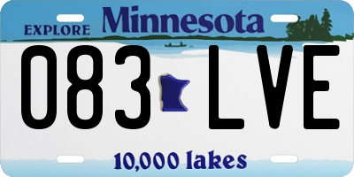 MN license plate 083LVE