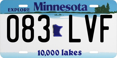 MN license plate 083LVF