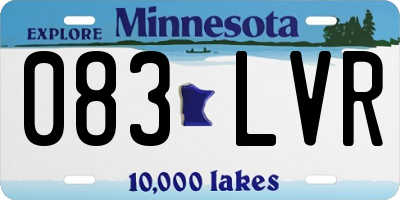 MN license plate 083LVR