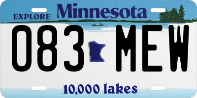 MN license plate 083MEW