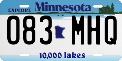 MN license plate 083MHQ