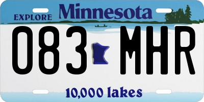 MN license plate 083MHR