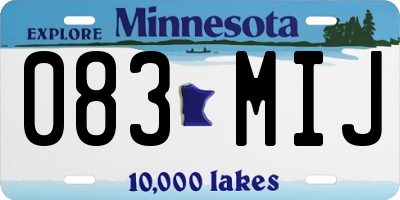 MN license plate 083MIJ