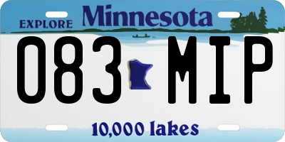 MN license plate 083MIP