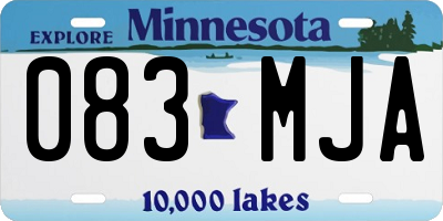 MN license plate 083MJA