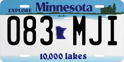 MN license plate 083MJI
