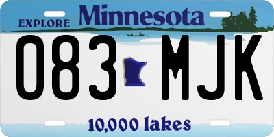 MN license plate 083MJK