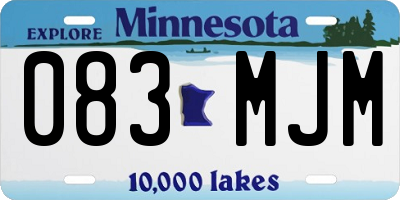 MN license plate 083MJM