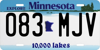 MN license plate 083MJV