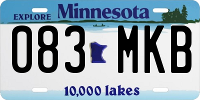 MN license plate 083MKB