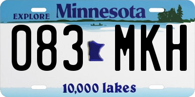 MN license plate 083MKH