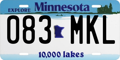 MN license plate 083MKL
