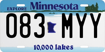 MN license plate 083MYY