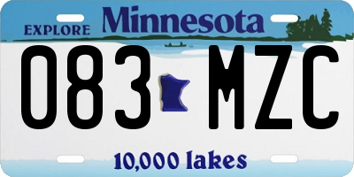 MN license plate 083MZC