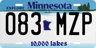 MN license plate 083MZP