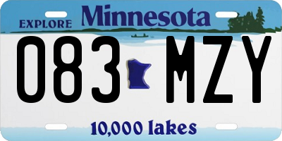 MN license plate 083MZY