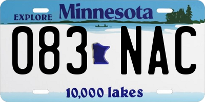MN license plate 083NAC