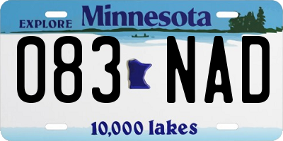 MN license plate 083NAD