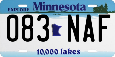 MN license plate 083NAF