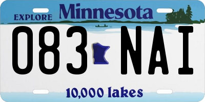 MN license plate 083NAI
