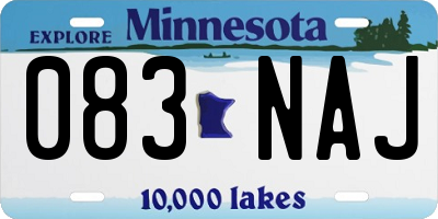 MN license plate 083NAJ
