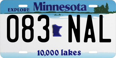 MN license plate 083NAL