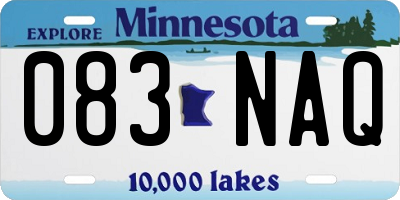 MN license plate 083NAQ