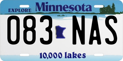 MN license plate 083NAS