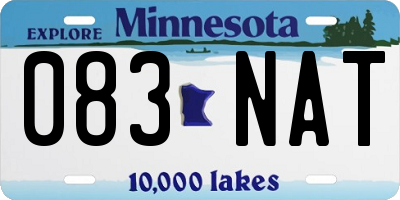 MN license plate 083NAT