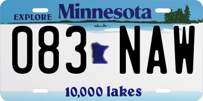 MN license plate 083NAW