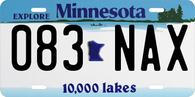 MN license plate 083NAX
