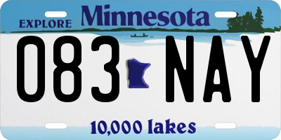 MN license plate 083NAY