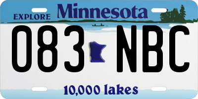 MN license plate 083NBC