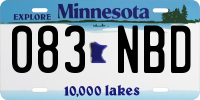 MN license plate 083NBD