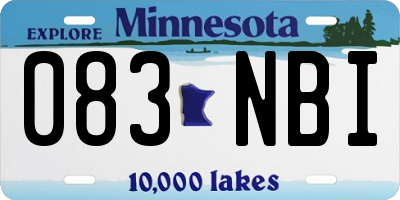 MN license plate 083NBI