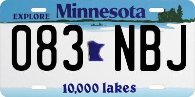 MN license plate 083NBJ