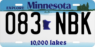 MN license plate 083NBK