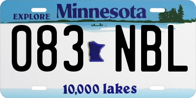 MN license plate 083NBL