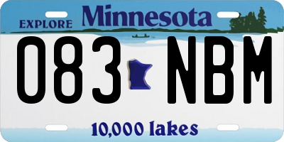 MN license plate 083NBM