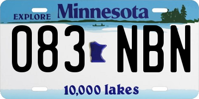 MN license plate 083NBN
