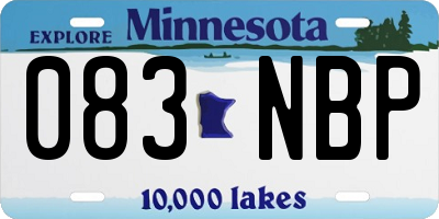 MN license plate 083NBP