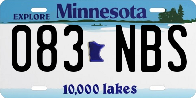 MN license plate 083NBS